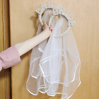 Pengantin Menjadi Mutiara Mahkota Tiara Kerudung Bach Bachelorette Pesta Ayam Bridal Shower Pernikahan Pertunangan Latihan Makan Malam Dekorasi Hadiah