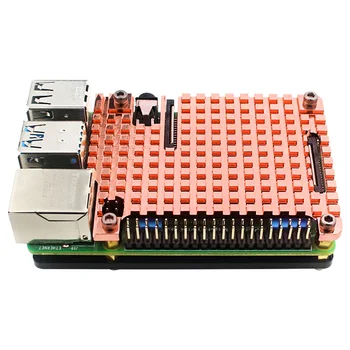 Penggantian Radiator Heatsink Tembaga Murni untuk Casing Pelindung Raspberry Pi 4B Penutup Pendingin Pasif dengan Perekat