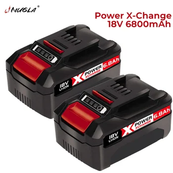 Penggantian X-Change 6800mAh untuk Baterai Einhell Power X-Change Kompatibel dengan Semua Baterai Einhell Tools 18V dengan Tampilan LED
