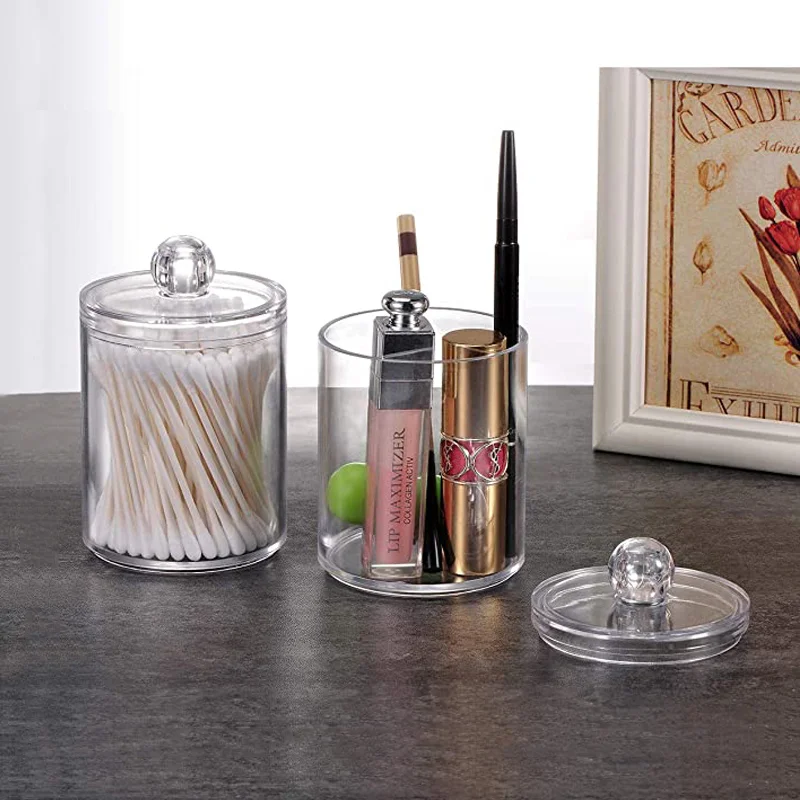 Penyeka Kapas Penyimpanan Pemegang Kotak Transparan Makeup Kapas Kosmetik Perhiasan Organizer Wadah Plastik Rumah Tangga Case Kotak - 3