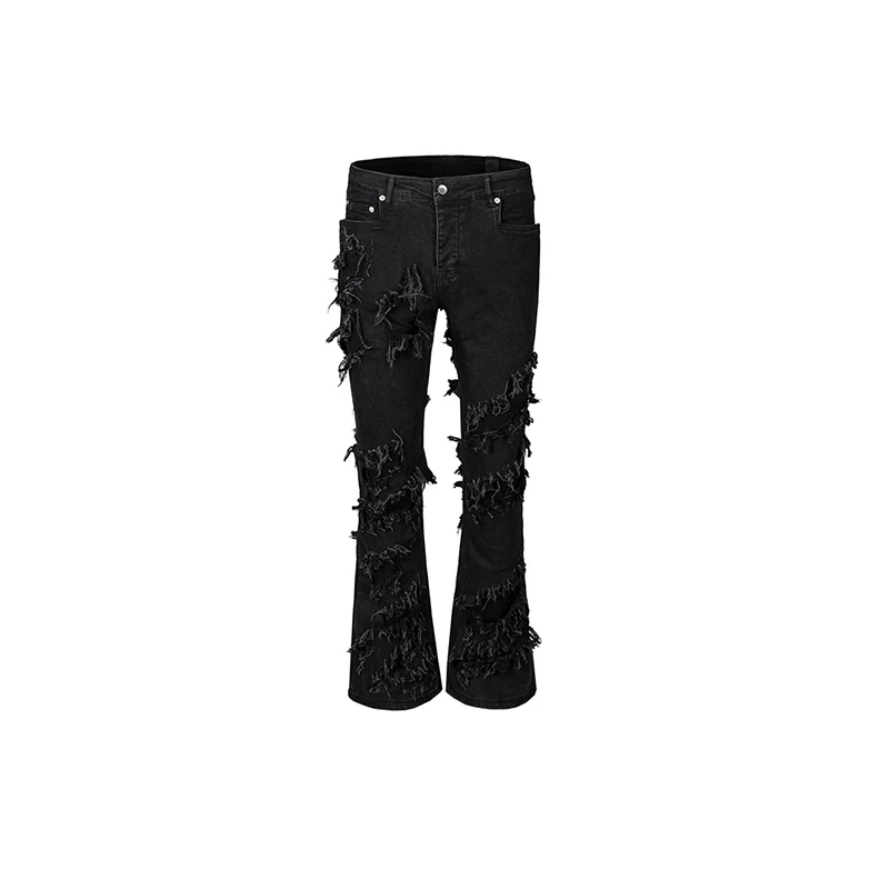 PFNW Musim Gugur Gaya Niche Baru Celana Panjang Pria dan Wanita Warna Solid Elastis Tinggi Jeans Pakaian Gelap Celana Pensil Tide Chic 12A4954 - 5