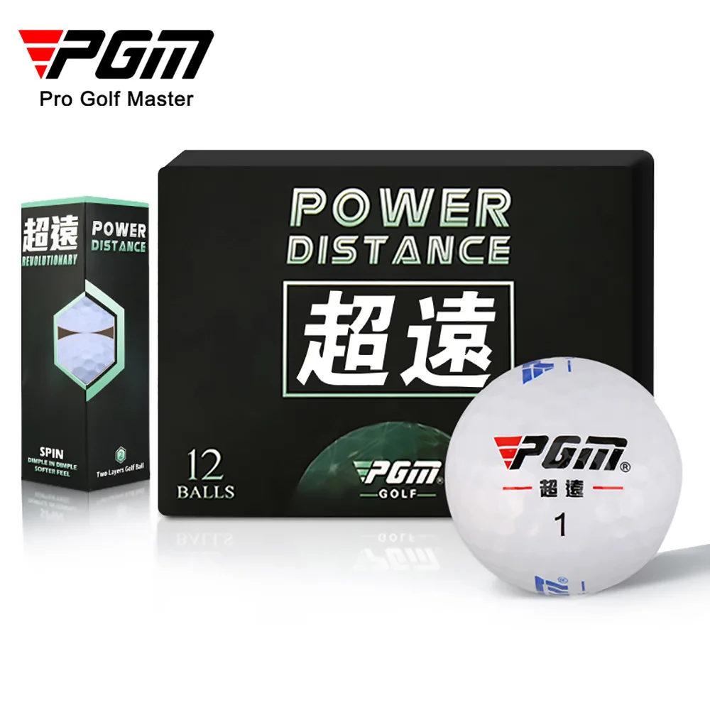 PGM 12 Pcs Bola golf Jarak Bola Permainan Lapis Kedua Bola Putih dengan LOGO Q023 - 0