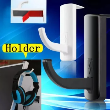 Plast Headphone Hanger Headset Stand Lengket Dinding Kait Tampilan Desktop Pemegang untuk Monitor LCD Stand Mengatur Rak Penyimpanan