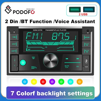 Podofo 2 Din Mobil Radio Stereo Bluetooth Audio Musik Stereo 12 V 2DIN Mobil Radio MP3 Pemain USB / SD / AUX-IN
