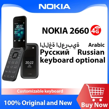 Ponsel Flip Fitur Nokia 2660 4G Baru dan Asli Layar 2,8 
