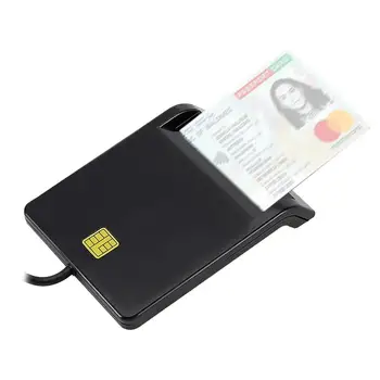 Portabel USB 2.0 Kartu Pintar Pembaca Kartu Cerdas DNIE ATM CAC IC ID Kartu Bank Konektor Cloner Kartu SIM untuk Windows Linux
