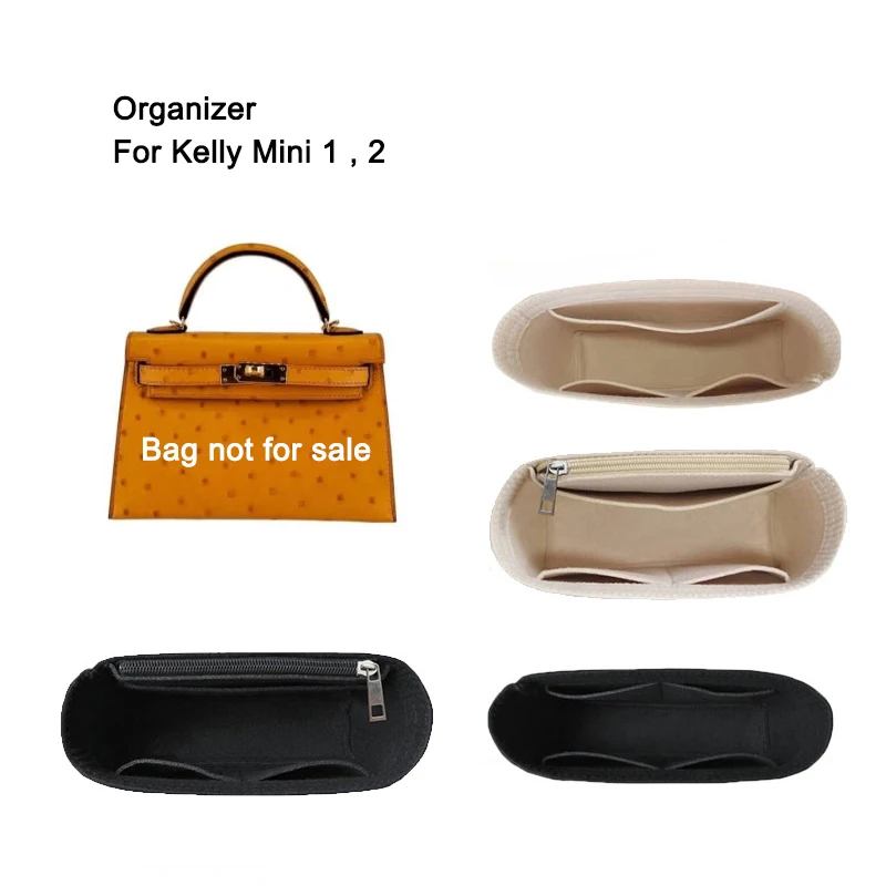 Purse Organizer untuk Tas Tangan Desainer Kelly Mini 1&2, Tas Organizer Insert Tote Sholouder Bag Liner, Ukuran Khusus - 0
