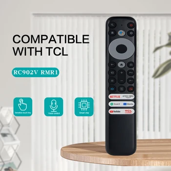 Remote Control TV Suara RC902V FMR1 untuk TCL seri 5 Qled 4K Kontrol Jarak Jauh TV Pintar 8K Asisten Google 65S546 55R646