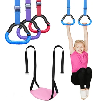 Rumah Senam Cincin untuk Anak ABS Gym Cincin Tali Yang Dapat Disesuaikan Gesper Pull-Up Latihan Kebugaran Senam Artistik Peralatan Alat
