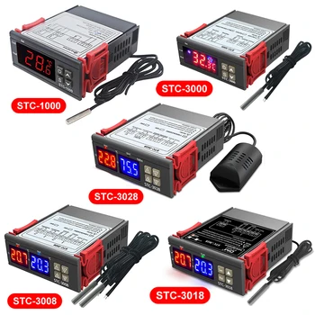 STC-1028 3018 3008 STC-3000 STC-1000 Pengontrol Suhu Digital LED Termostat Inkubator Termoregulasi 12V 24V 110V 220V