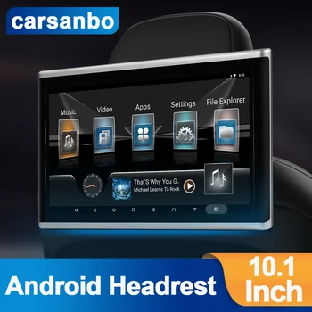 Sandaran Kepala Carsanbo Putar Mobil TV Sandaran Kepala Otomatis Android Monitor Sistem Cerdas Tablet Video 1080P Pemutar Film Multimedia WIFI