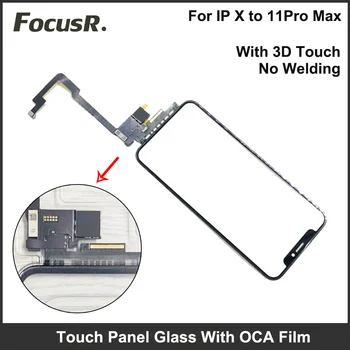(Semua ios Pass)Digitizer Sentuh untuk iPhone X XS Max 11Pro Tanpa Pengelasan Layar Depan OCA Panel Kaca Luar Perbaikan Suku Cadang Pengganti