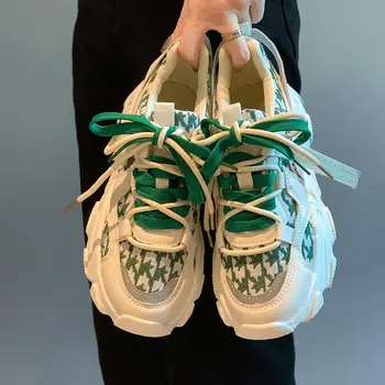 Sepatu Kasual Ayah Sneakers Wanita 2023 Musim Semi Musim Gugur Baru Olahraga Serbaguna Sepatu Platform Kue Bolu Wanita Zapatos De Mujer