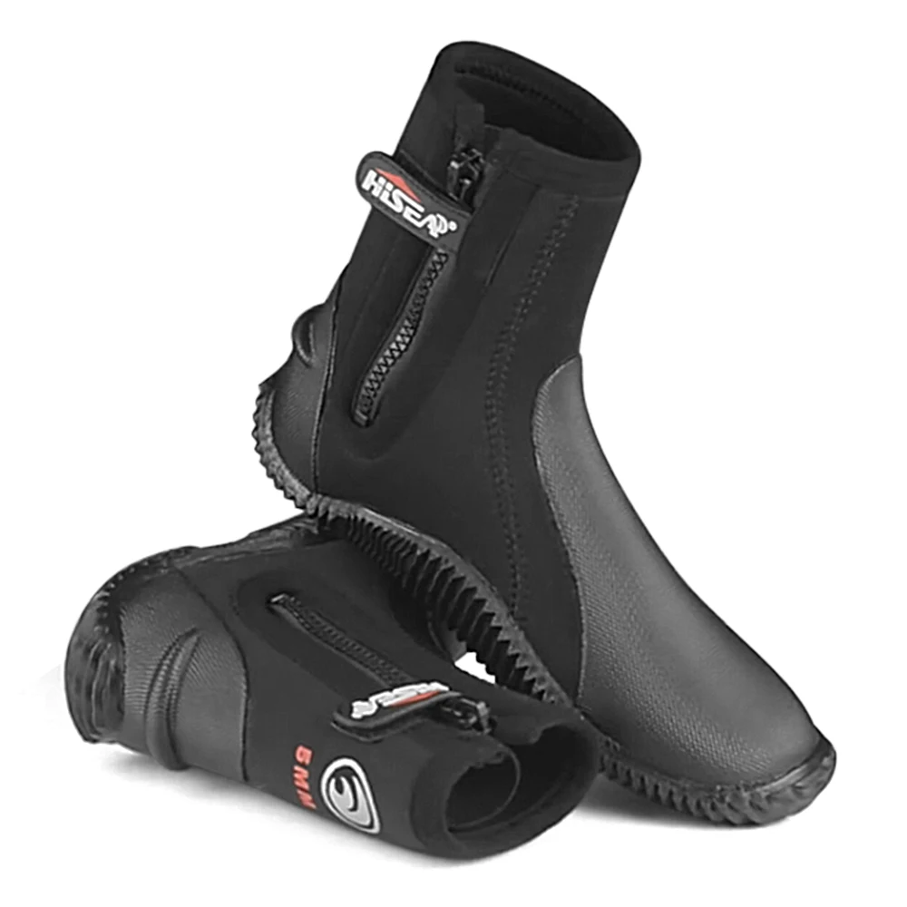 Sepatu Selam Neoprene 5mm Sepatu Bot Pakaian Selam dengan Ritsleting Samping untuk Menyelam Scuba Snorkeling Pria dan Wanita - 1