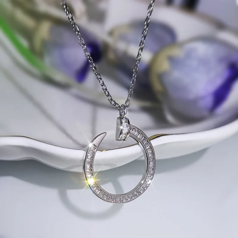 Set Cincin Rivet Kepribadian Baru 2023 untuk Perhiasan Wanita 100% Kalung Anting Zirkon AAAA Set Cincin Dapat Disesuaikan Perhiasan Pernikahan - 4