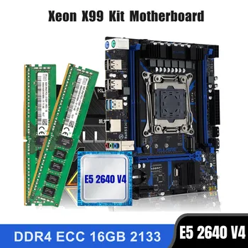 Set kit kombo Papan Utama Kllisre X99 Memori ECC LGA 2011-3 Xeon E5 2640 V4 CPU DDR4 16GB (2 BUAH 8G) 2133MHz Memori ECC