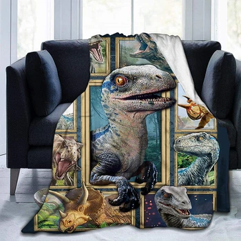 Shuihan Dinosaurus Selimut Anak-anak Anak Laki-laki Hewan Flanel Bulu Selimut Dinosaurus Selimut untuk Sofa Sofa Kamar Tidur Ruang Tamu