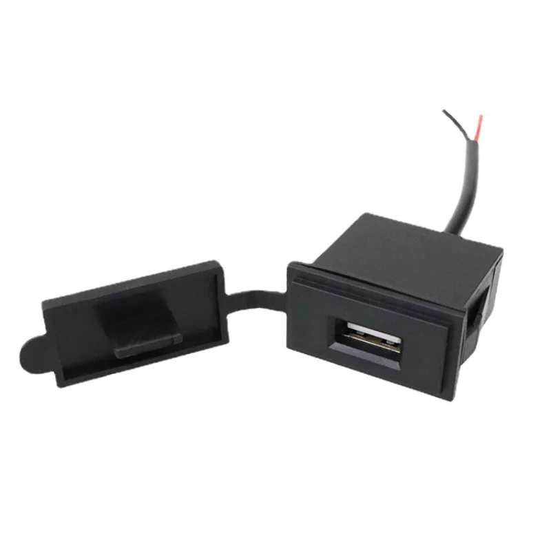 Soket Pengisi Daya Mobil USB Tunggal 12V / 24V Adaptor Daya 5V 2.4 A Bentuk Persegi Tahan Api untuk Mobil dan Sepeda Motor - 1