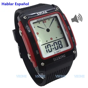 Spanish Talking Watch untuk Orang Buta dan Lansia Jam Tangan Olahraga Elektronik 829TS