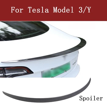 Spoiler Bagasi Belakang untuk Tesla Model 3 Y 2023 2017-2021 23 Bibir Spoiler Bagasi Serat Karbon ABS Spoiler Sayap Aksesori Gaya Mobil