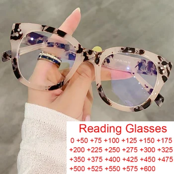 Square Anti Cahaya Biru Hyperopia Membaca Kacamata Wanita Pria Optik Komputer Kebesaran Kacamata Bingkai Resep +1.5 +2 +3