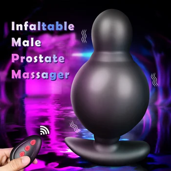 Steker Anal Besar Vibrator Pemijat Prostat Pria Tiup Steker Pantat Vibrator Motor Ganda Mainan Seksi untuk Pria Mainan Bdsm Gay