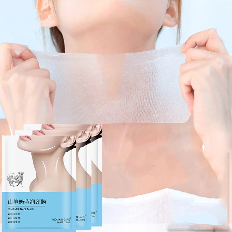 Susu Kambing Leher Masker Kolagen Firming Anti-Wrinkle Whitening Anti-Aging Masker Kecantikan Pelembab Lift Firming Leher Perawatan Kulit 1 Pcs - 0