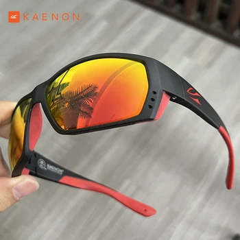 TR90 Kaenon Kacamata Terpolarisasi Bingkai Persegi Lensa Cermin HD Kacamata Matahari 11 Warna Kacamata Olahraga Luar Ruangan Memancing
