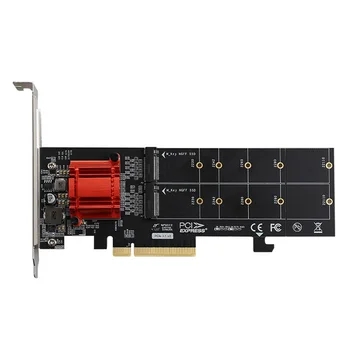 TXB122 PCIe 3.1 X8 ASM2812 untuk 2 Port M. 2 SSD Adaptor Kartu Ekspansi Dual M-Kunci untuk PCI-E Converter untuk NVME 2230-22110 SSD