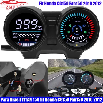 Takometer Sepeda Motor Multi Pengukur Speedometer Pengukur Bahan Bakar Pengukur Suhu untuk Brasil untuk TITAN 150 Cocok untuk Honda CG150 Fan150 2010