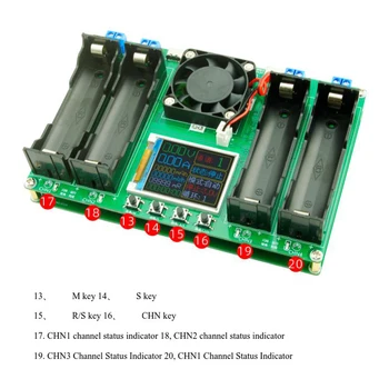 Tampilan Digital Penguji Kapasitas Baterai Penguji Resistansi Internal Otomatis Modul Detektor Daya Baterai Lithium 18650