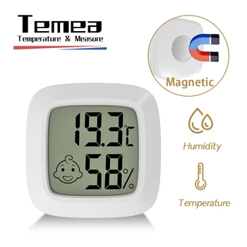 Temea Mini LCD Digital Thermometer Hygrometer Kelembaban Meter Indoor Kelembaban Gauge Suhu Kamar Sensor Stasiun Cuaca