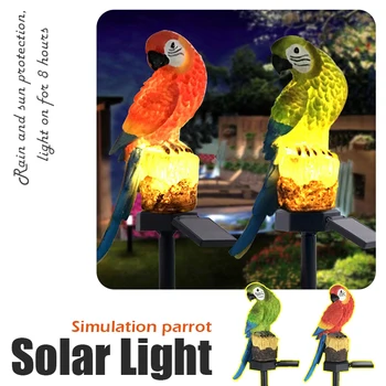 Tenaga Surya Lampu LED Lampu Burung Beo Burung dengan Klip Lampu Malam untuk Jalur Taman Luar Ruangan Ornamen Lampu Taman Lampu Burung Beo Rumah