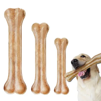 Terbuat dari Kulit Sapi Alami Mainan Tulang Kunyah Anjing Kuat Tidak Beracun Mainan Kunyah Anjing Anti Gigitan Mainan Pembersih Gigi Tongkat Perawatan Gigi Anjing Peliharaan