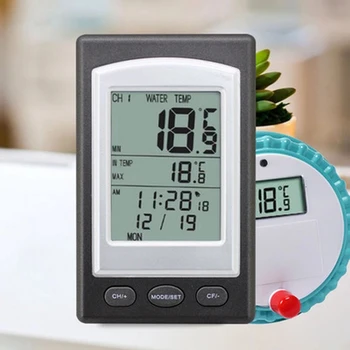 Termometer Apung Termometer Kolam Renang Nirkabel Termometer Bak Mandi Air Panas LCD Digital Tahan Air Termometer Bak Kolam Spa Rumah
