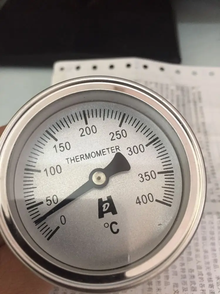 Termometer bi-logam Baja Tahan Karat HD 0-50~300 derajat, Panjang probe L=100, Ulir 1 / 4PT WSS-303 - 1