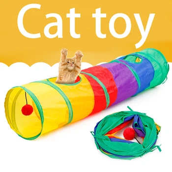 Terowongan Kucing Tabung Hewan Peliharaan Mainan Bermain yang Dapat Dilipat Mainan Anak Anjing Kucing Luar Ruangan Dalam Ruangan untuk Latihan Menyembunyikan Teka-teki