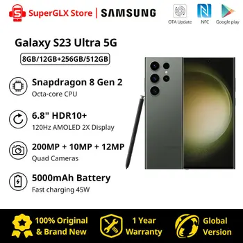 Tersedia Samsung Galaxy S23 Ultra 5G Ponsel Samsung s23 ultra Snapdragon 8 Gen 2 AMOLED 120Hz Layar 2X Android13 NFC
