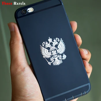 Tiga Ratel Lambang Rusia Stiker Logam Nikel Stiker Mobil Federasi Rusia untuk Ponsel Lambang Elang untuk Mobil