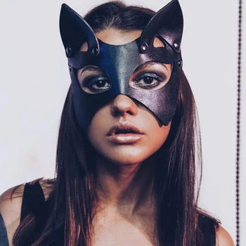 Topeng Kulit Seksi Gotik Topeng Halloween Cosplay Pengekangan Jimat Erotis Bdsm Hadiah Seksi Perlengkapan Topeng Karnaval Pesta Klub Malam