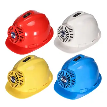 Topi Keras dengan Kipas Besar Musim Panas Dapat Diisi Ulang 4 Tingkat Kecepatan untuk Kerja Di Luar Ruangan Topi Kerai Helm Pengaman Multifungsi
