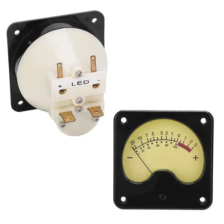 TR-57-S0346 VU Meter Pengukur Level Penguat Daya DB Meter dengan Tampilan Dial Penunjuk Lampu Latar untuk Audio Rumah Mobil - 1