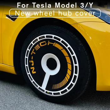 Tutup Hub Aneh Baru untuk Tesla Model 3 / Y 18 inci 19 inci 4 Buah/Set Hub Pelindung Penutup Penuh 2018-2021 2022 2023 Aksesori Mobil
