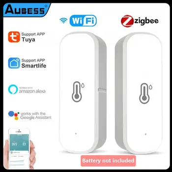 Tuya ZigBee / Wifi Smart Sensor Suhu dan Kelembaban Bertenaga Baterai Keamanan Rumah Pintar ZigBee Bekerja dengan Alexa Google Home