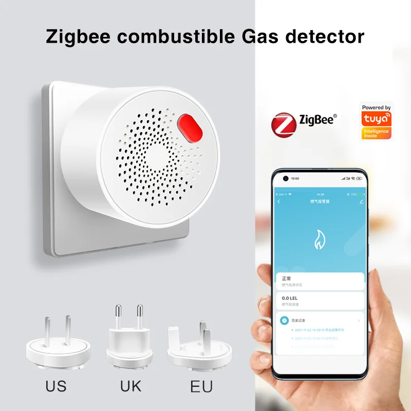 tuya Zigbee Sensor Gas Alam Detektor Alarm Gas ELPIJI Pintar Rumah Tangga Mudah Terbakar Sensor Kebocoran Rumah Pintar Keselamatan Kebakaran - 2