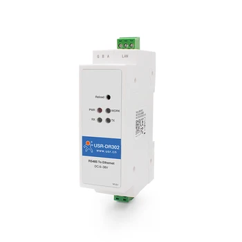 USR-DR302 DIN-rail RS485 Port Serial Ke Server Konverter Ethernet Perangkat IOT Mendukung Modbus RTU ke Modbus TCP