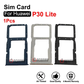 Untuk Huawei P30 Lite P30Lite Tempat Slot Baki Kartu SIM Suku Cadang Pengganti Biru Hitam Putih