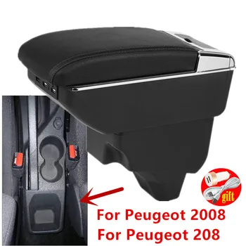 Untuk Kotak Sandaran Tangan Peugeot 2008 Untuk Kotak Sandaran Tangan Mobil Peugeot 208 2019 2020 2021 2022 2023 Aksesori Kotak Penyimpanan Retrofit Interior