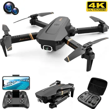 V4 RC Drone 4k HD Kamera Sudut Lebar 1080P WiFi FPV Drone Kamera Ganda Quadcopter Transmisi Waktu Nyata Helikopter Drone Mainan Hadiah