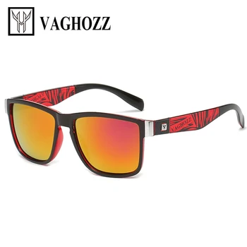 VAGHOZZ Merek UV400 Kacamata Bersepeda Kacamata Hitam Memancing Persegi Pria Wanita Kacamata Matahari Pria Luar Ruangan Kacamata Olahraga Warna Mengemudi